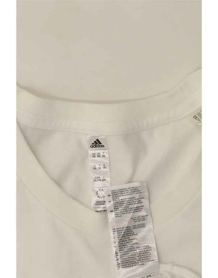Adidas Mens Graphic T-Shirt Top 2XL White Cotton
