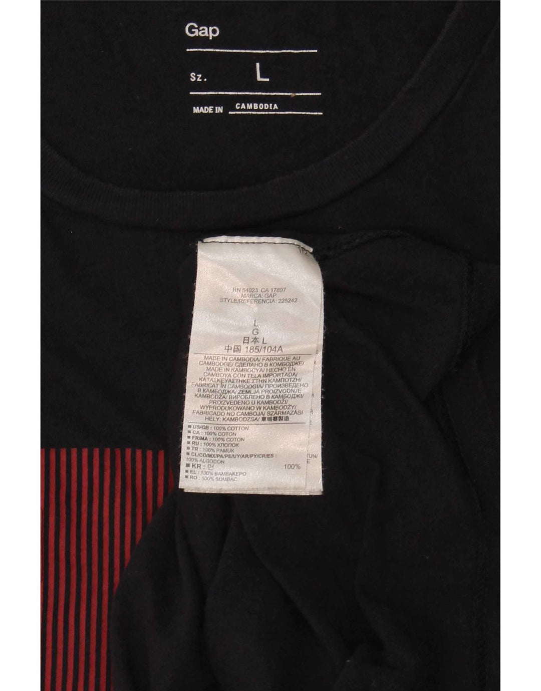 Gap Mens Graphic T-Shirt Top Large Navy Blue Cotton