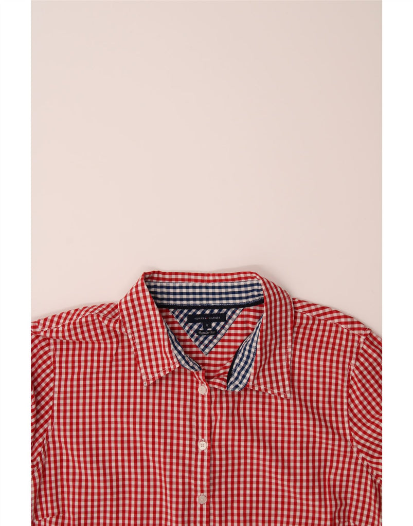 TOMMY HILFIGER Womens Regular Fit Shirt US 12 Large Red Gingham Cotton Vintage Tommy Hilfiger and Second-Hand Tommy Hilfiger from Messina Hembry 