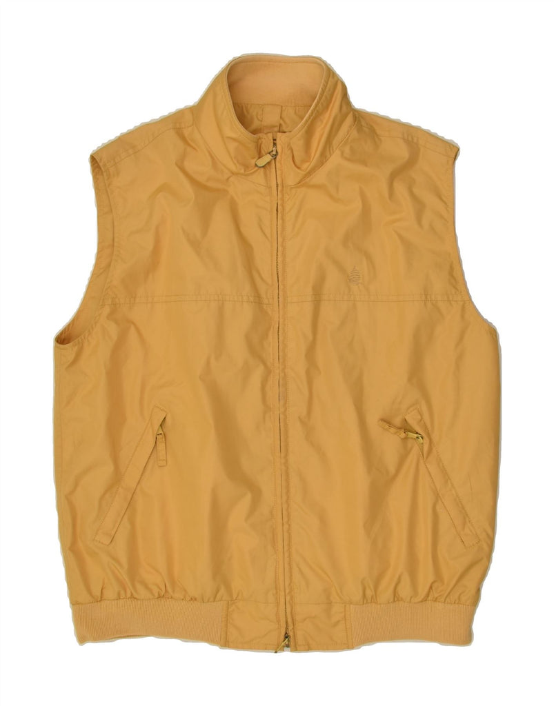 MARINA YACHTING Mens Sleeveless Bomber Jacket IT 50 Large Yellow Polyester | Vintage Marina Yachting | Thrift | Second-Hand Marina Yachting | Used Clothing | Messina Hembry 