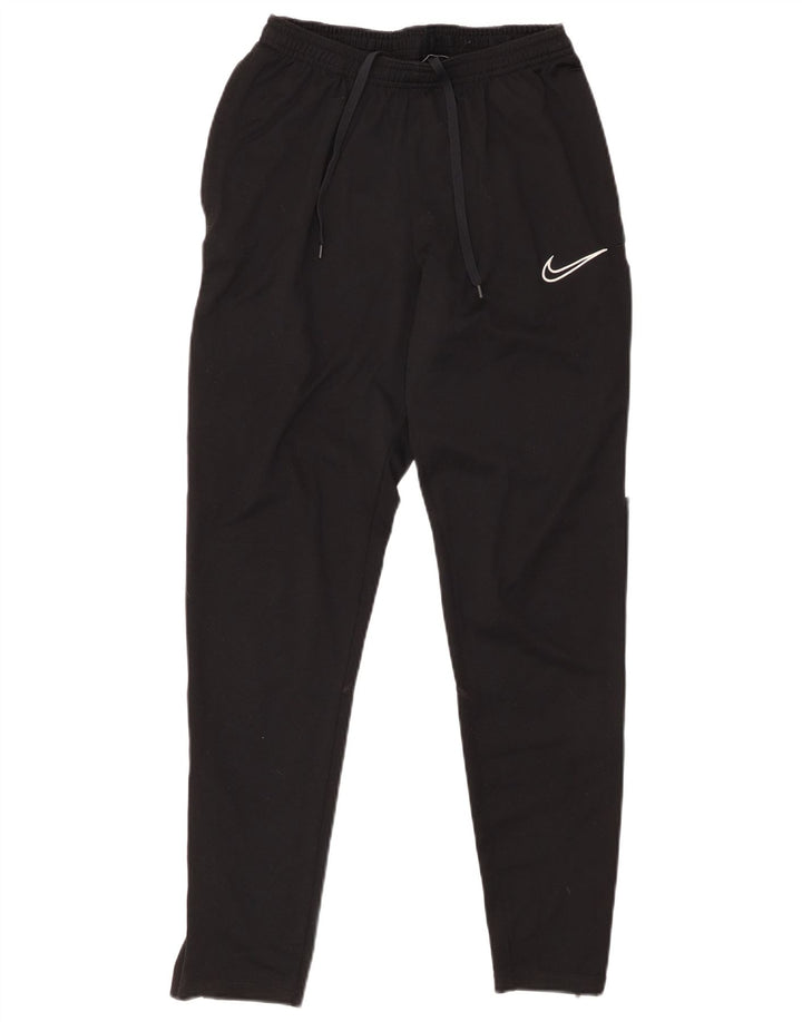 NIKE Mens Dri Fit Tracksuit Trousers Small Black Colourblock Polyester