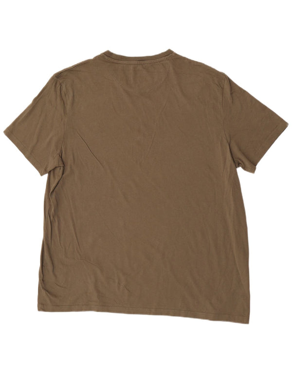 Timberland Mens Slim Fit T-Shirt Top 3XL Khaki Cotton