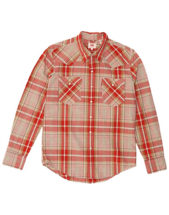 Levi's Mens Shirt Small Red Check Cotton