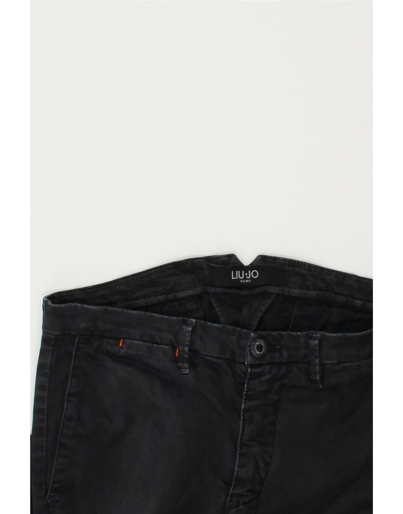 LIU JO Mens Skinny Chino Trousers IT 46 Small W29 L30 Black Cotton | Vintage Liu Jo | Thrift | Second-Hand Liu Jo | Used Clothing | Messina Hembry 