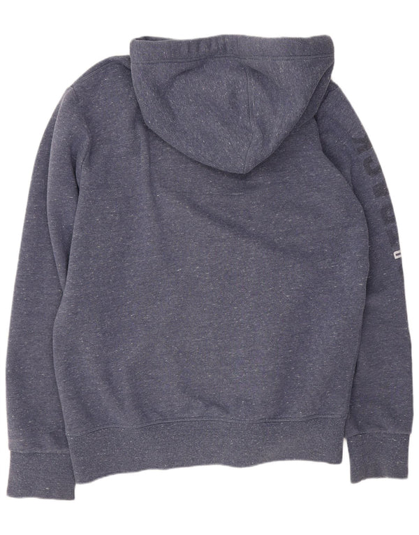 Superdry Mens Graphic Zip Hoodie Sweater 2XL Blue Flecked Cotton