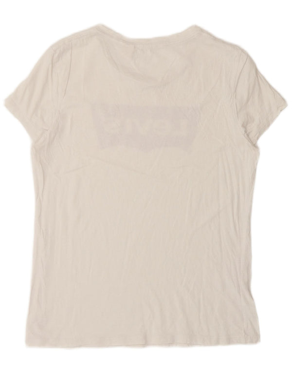 LEVI'S Womens Graphic T-Shirt Top UK 14 Large White