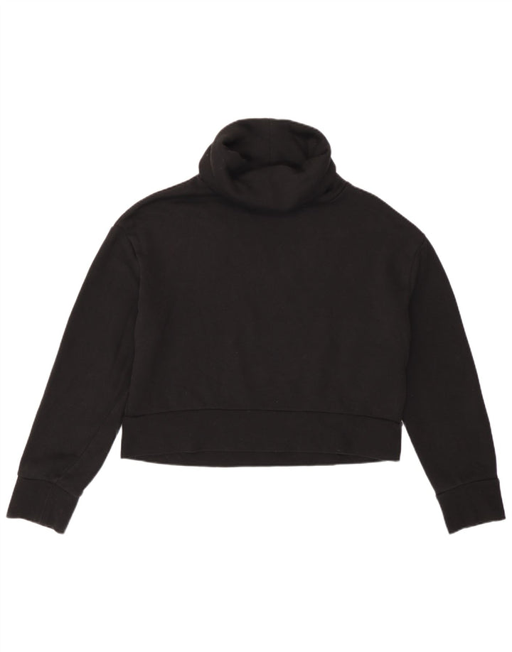 Zara Womens Oversized Crop Sweatshirt Jumper UK 10 Small Black Cotton
