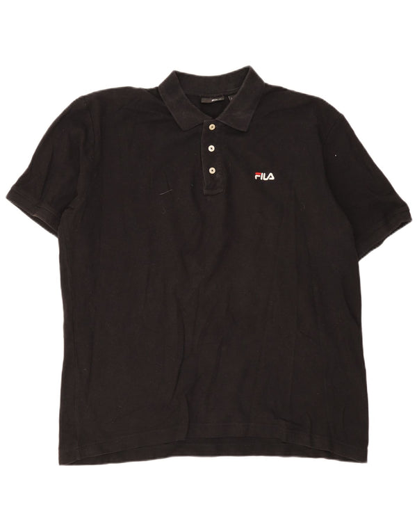 Fila Mens Polo Shirt XL Black Cotton