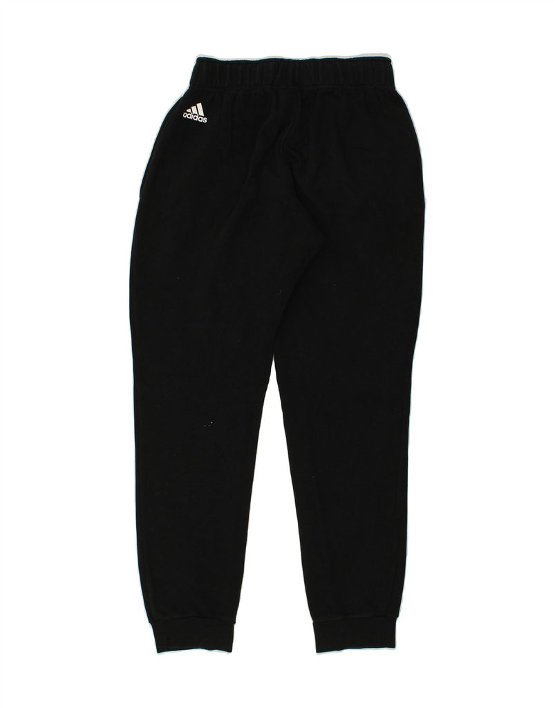 ADIDAS Womens Graphic Tracksuit Trousers Joggers UK 8 Small Black Cotton | Vintage Adidas | Thrift | Second-Hand Adidas | Used Clothing | Messina Hembry 