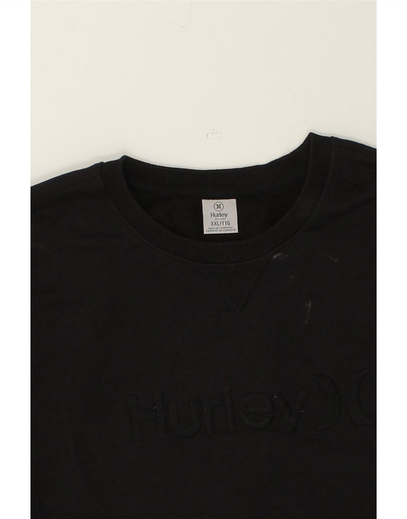 HURLEY Mens Tall Graphic Sweatshirt Jumper 2XL Black Cotton | Vintage Hurley | Thrift | Second-Hand Hurley | Used Clothing | Messina Hembry 