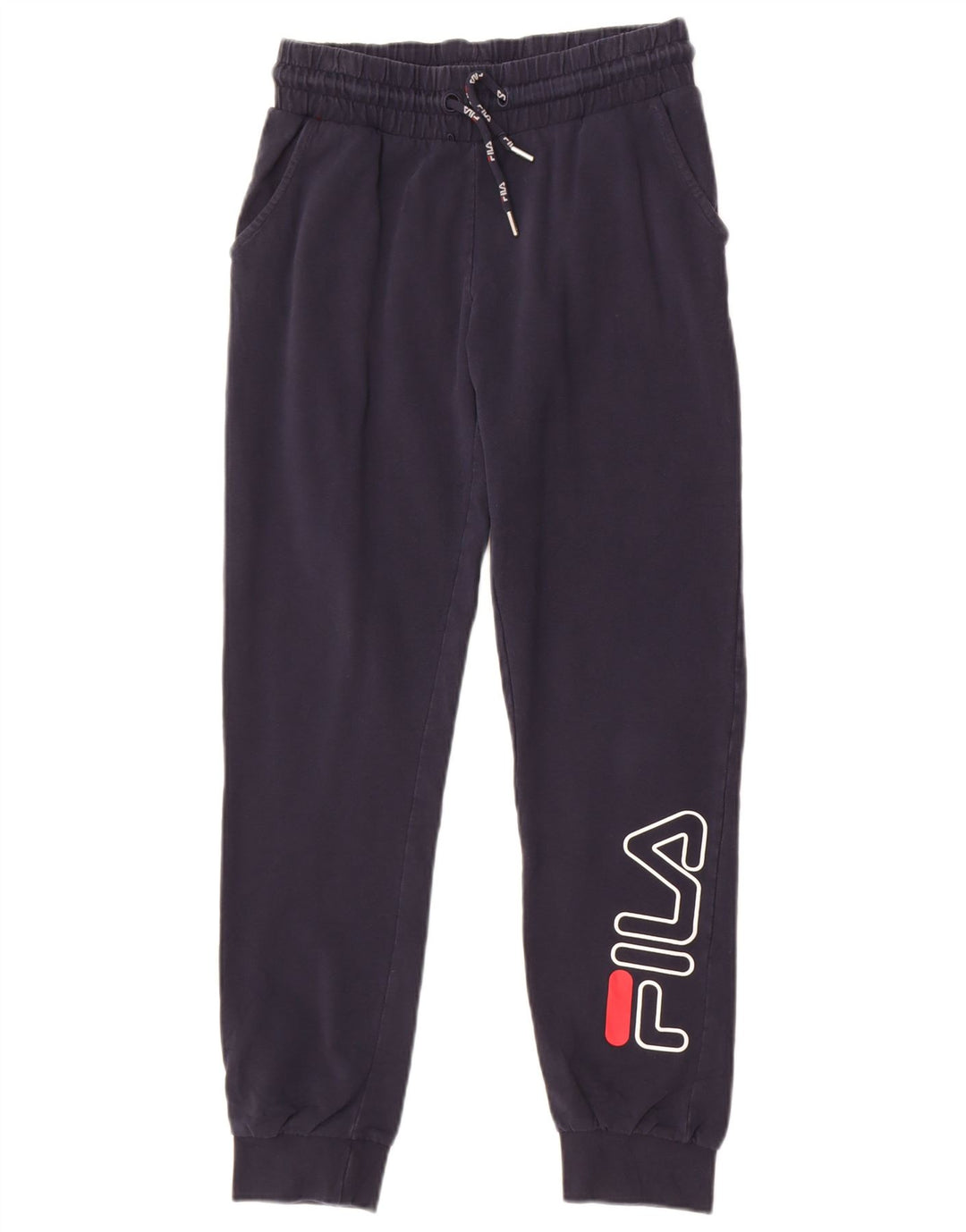Fila Womens Graphic Tracksuit Trousers Joggers UK 10 Small Navy Blue