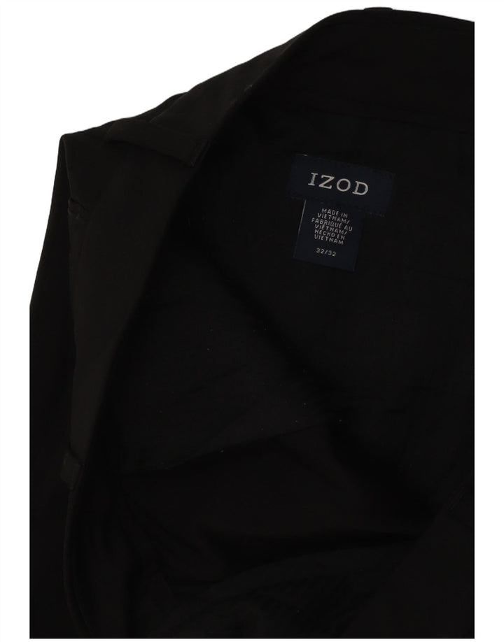 IZOD Mens Straight Chino Trousers W32 L29 Black