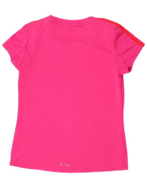 Adidas Girls Aeroready T-Shirt Top 11-12 Years Pink Polyester