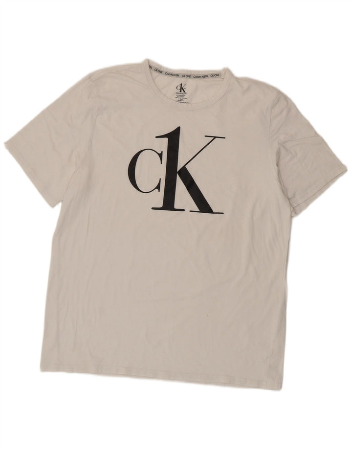 Calvin Klein Mens Graphic T-Shirt Top XL White