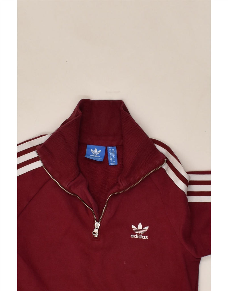 ADIDAS Girls Sweatshirt Jumper 5-6 Years Burgundy Cotton | Vintage Adidas | Thrift | Second-Hand Adidas | Used Clothing | Messina Hembry 