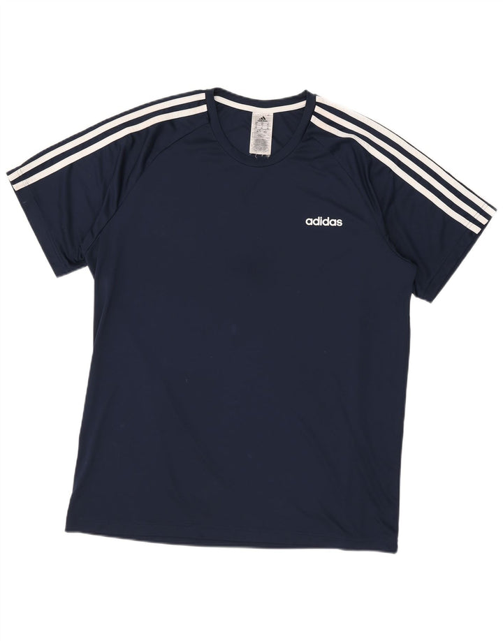 Adidas Mens Aeroready T-Shirt Top XL Navy Blue Polyester