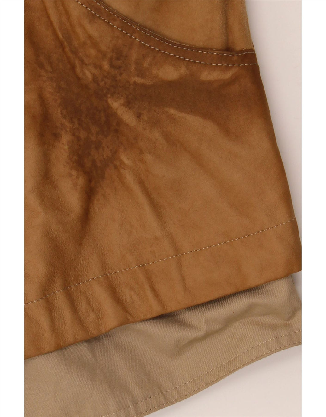 BELFE Womens Loose Fit Jacket IT 44 Medium Beige Colourblock Leather