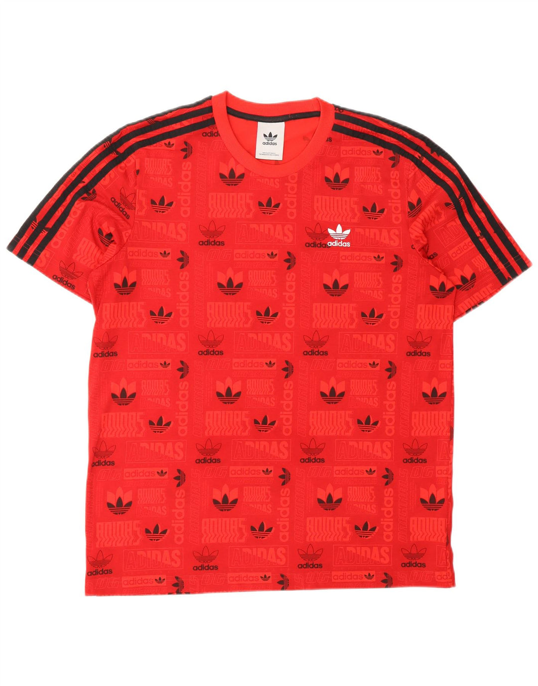 ADIDAS Mens Graphic T-Shirt Top Large Red Polyester