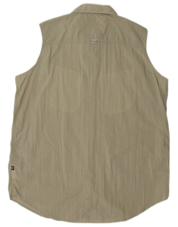 Columbia Womens Sleeveless Shirt Blouse UK 18 XL Khaki Nylon