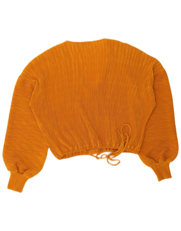 Zara Womens Trafaluc Crop Batwing Blouse Top UK 14 Medium Orange Polyester
