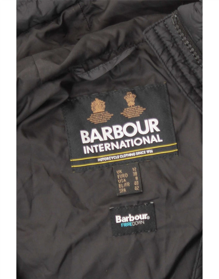 Barbour Womens Oversized Hooded Longline Padded Gilet UK 12 Medium Black