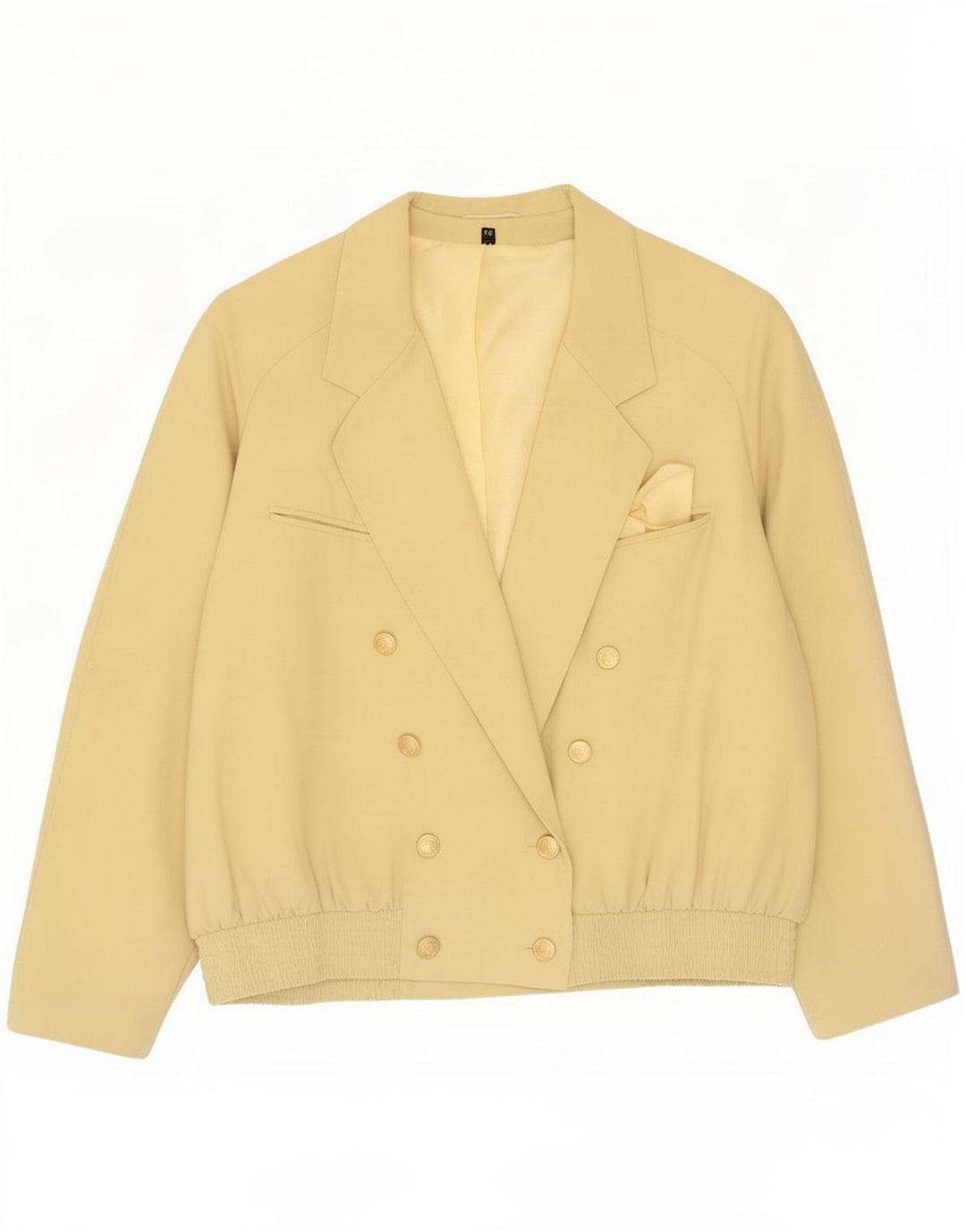 Trevira Womens Double Breasted Oversized Bomber Jacket IT 44 Medium Yellow