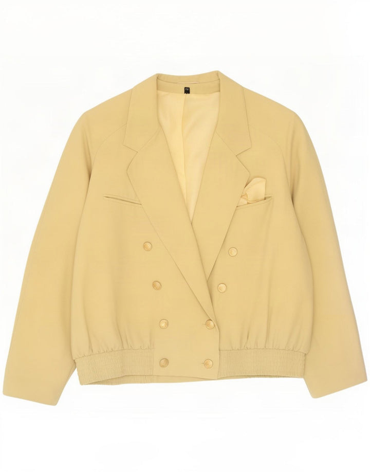Trevira Womens Double Breasted Oversized Bomber Jacket IT 44 Medium Yellow