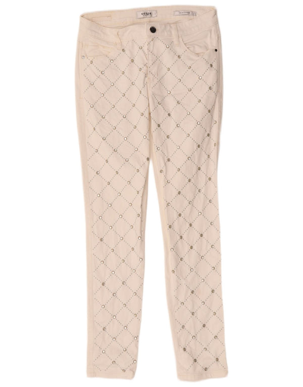 Guess Womens Sexy Curve Skinny Jeans W28 L28 White Geometric Cotton