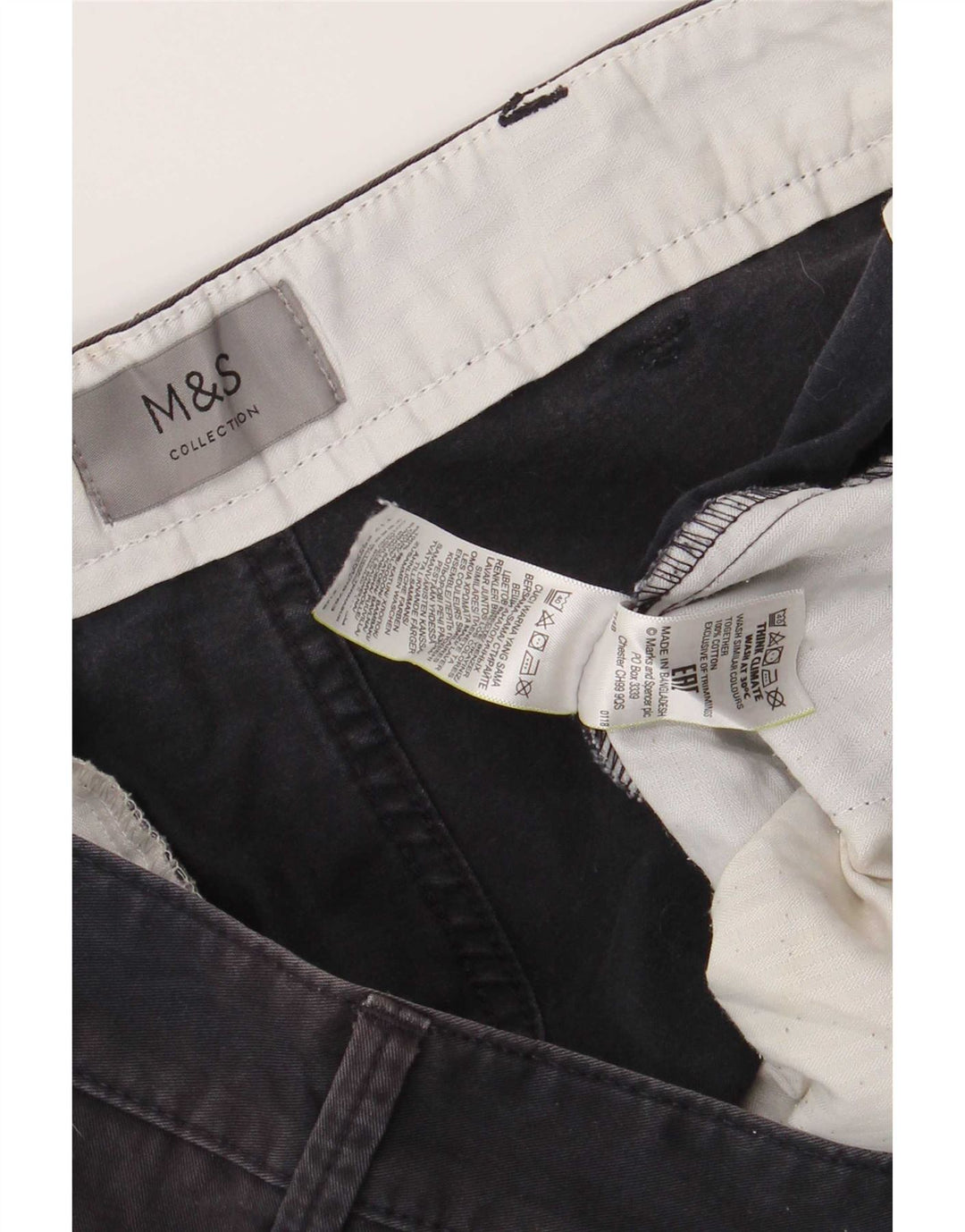 Marks & Spencer Mens Chino Shorts W38 XL Navy Blue Cotton