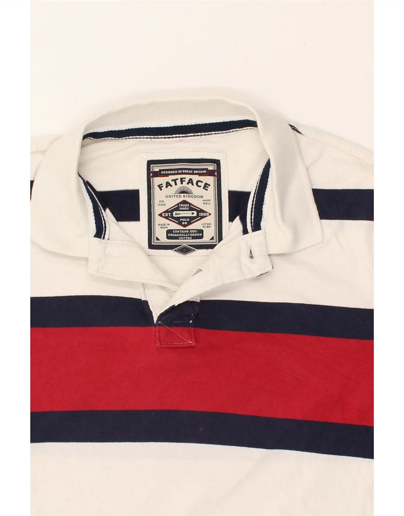 FAT FACE Mens Polo Shirt Small White Striped Cotton | Vintage Fat Face | Thrift | Second-Hand Fat Face | Used Clothing | Messina Hembry 