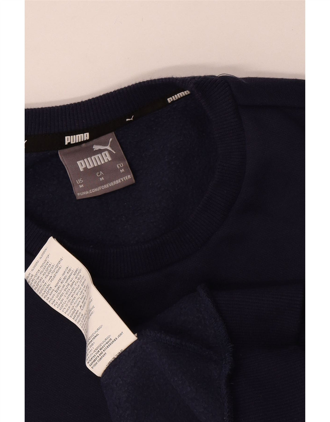 Puma Mens Sweatshirt Jumper Medium Navy Blue Cotton