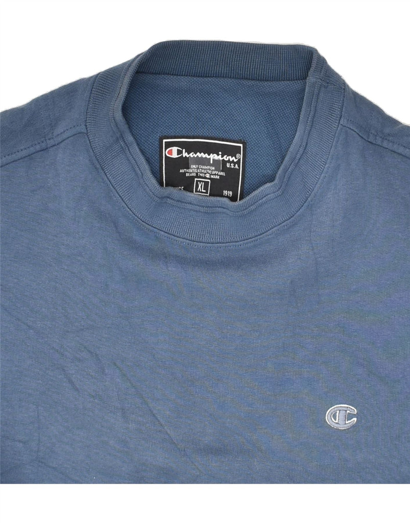 CHAMPION Mens Sweatshirt Jumper XL Navy Blue Cotton | Vintage Champion | Thrift | Second-Hand Champion | Used Clothing | Messina Hembry 