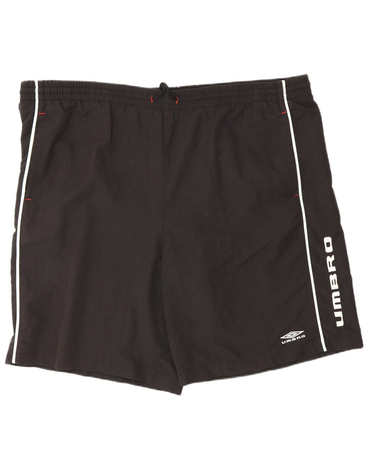 UMBRO Mens Graphic Sport Shorts 2XL  Black Polyester