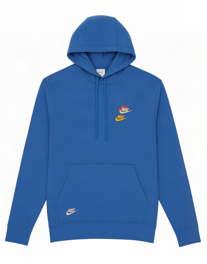 Nike Mens Hoodie Jumper Small Blue Cotton