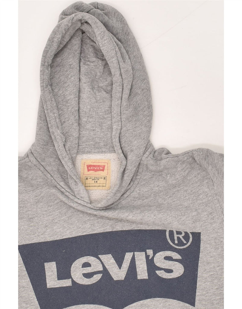 LEVI'S Boys Graphic Hoodie Jumper 13-14 Years Grey | Vintage Levi's | Thrift | Second-Hand Levi's | Used Clothing | Messina Hembry 
