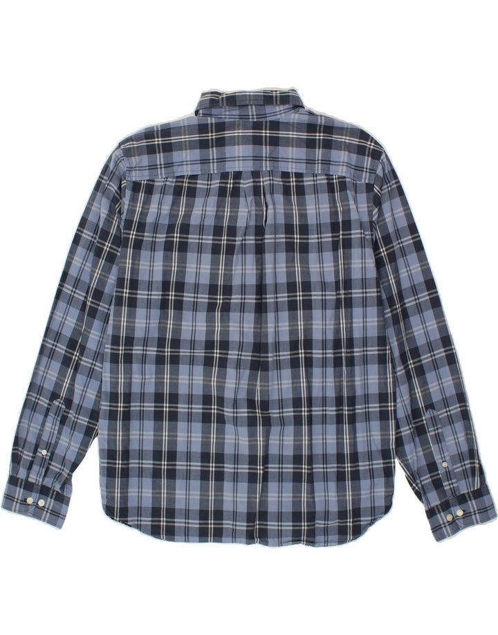 DOCKERS Mens Shirt Large Navy Blue Check Cotton Vintage Dockers and Second-Hand Dockers from Messina Hembry 