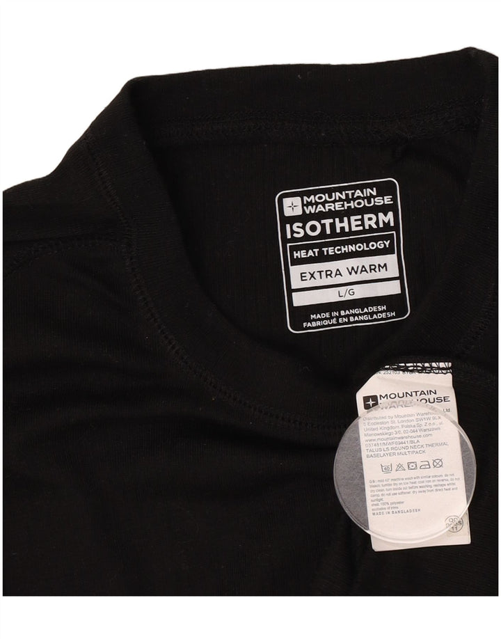 Mountain Warehouse Mens Top Long Sleeve Large Black Polyester