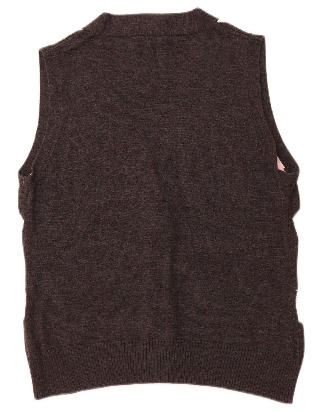 TOM TAILOR Womens Crop Cardigan Sweater UK 18 XL Black Argyle/Diamond