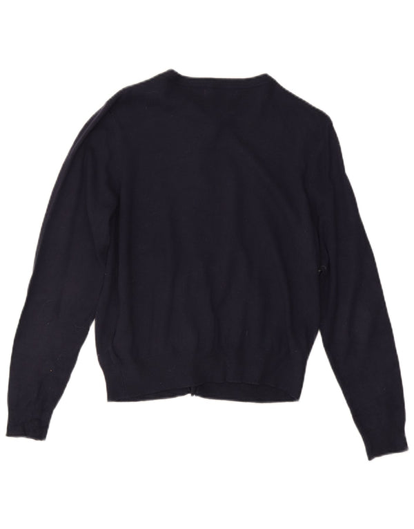 Marks & Spencer Womens Cardigan Sweater UK 14 Large Navy Blue Viscose