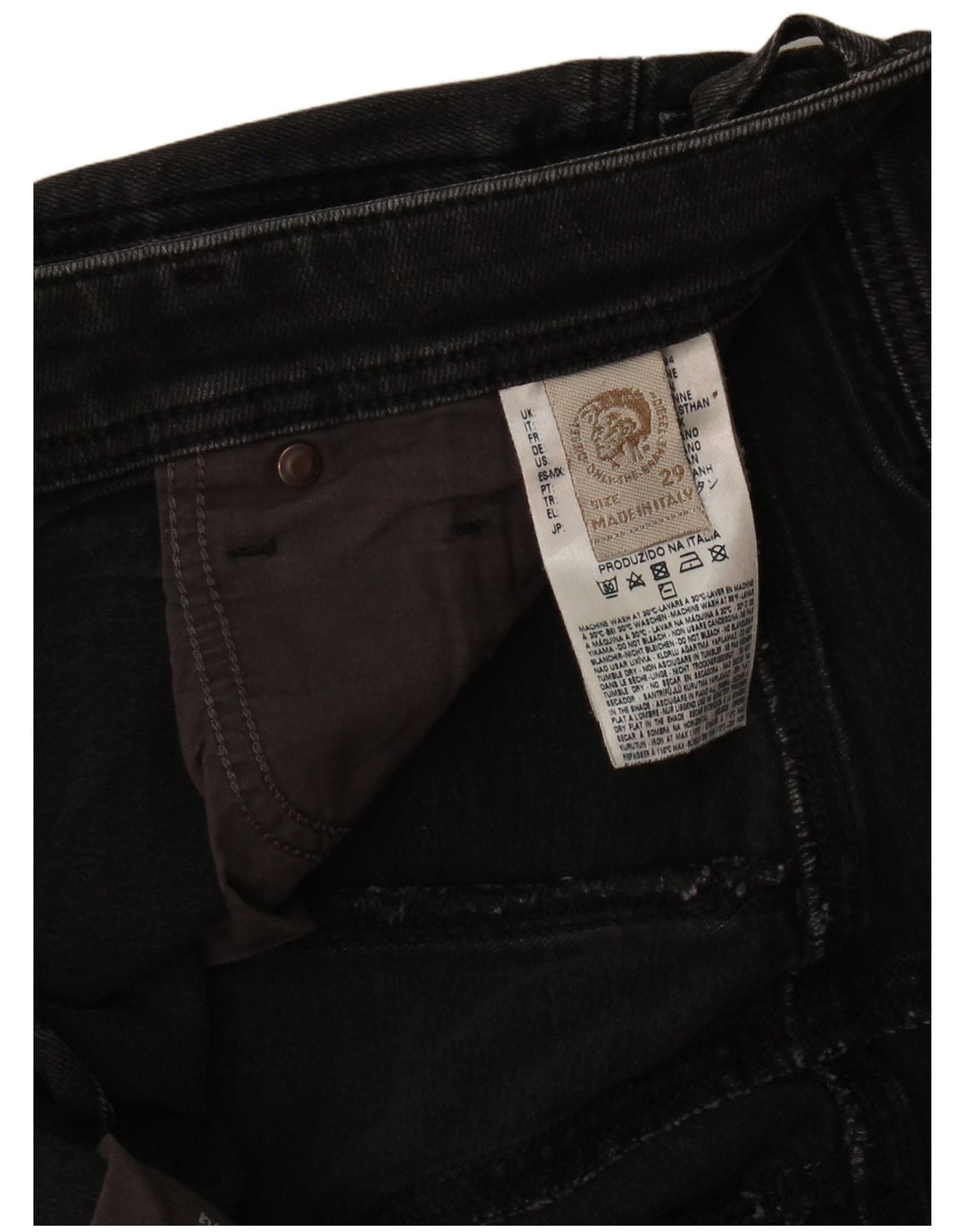 Diesel Womens Straight Jeans W29 L26 Grey Cotton