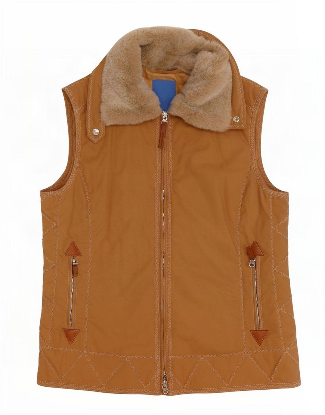 Escada Womens Padded Gilet EU 38 Medium Brown Cotton