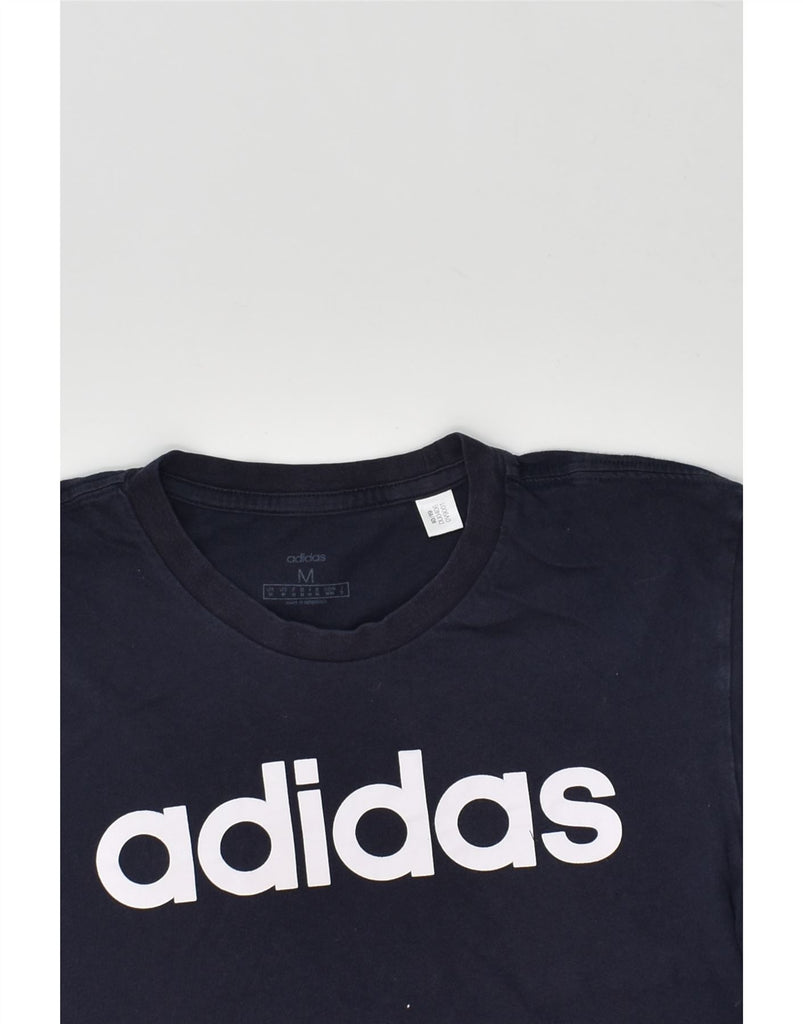 ADIDAS Mens Graphic T-Shirt Top Medium Navy Blue Cotton | Vintage Adidas | Thrift | Second-Hand Adidas | Used Clothing | Messina Hembry 