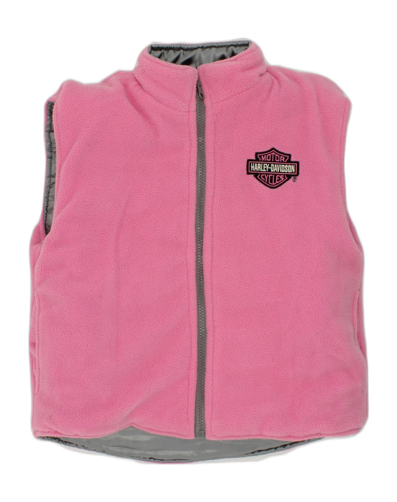 HARLEY DAVIDSON Girls Reversible Padded Gilet 3-4 Years Grey Polyester | Vintage Harley Davidson | Thrift | Second-Hand Harley Davidson | Used Clothing | Messina Hembry 