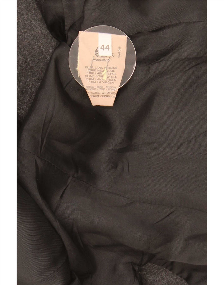 Benetton Womens 5 Button Blazer Jacket IT 44 Medium Grey Virgin Wool