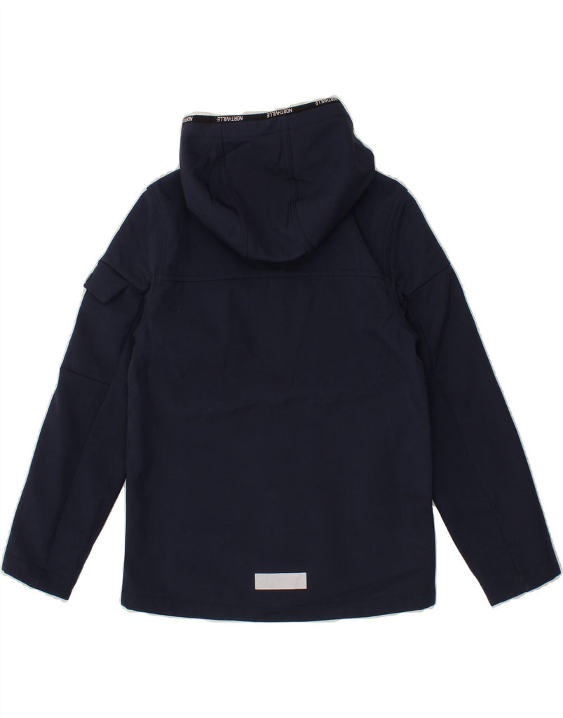 NORTHVILLE Boys Hooded Windbreaker Jacket 9-10 Years Navy Blue Polyester Vintage Northville and Second-Hand Northville from Messina Hembry 
