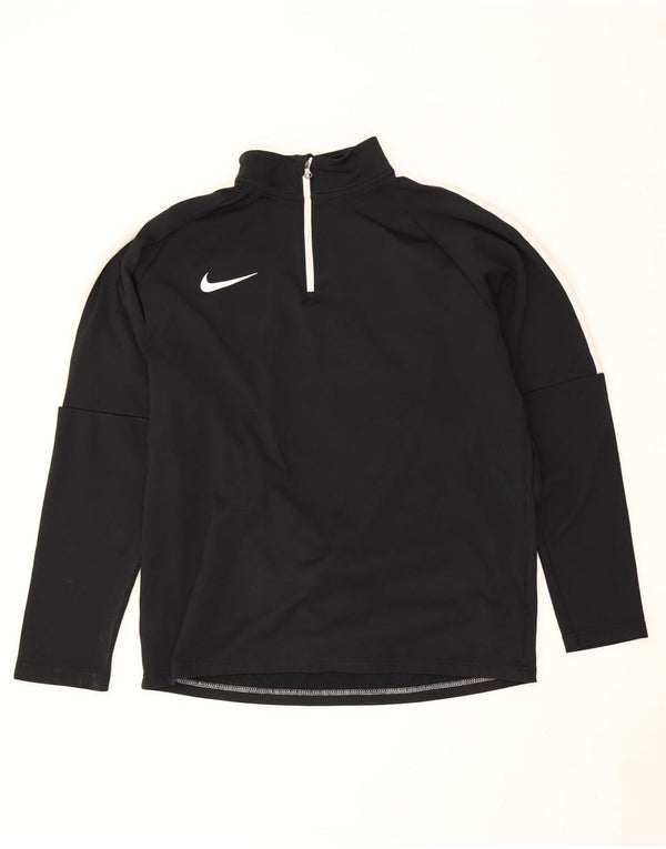 Nike Mens Dri Fit Zip Neck Pullover Tracksuit Top Medium Black Colourblock