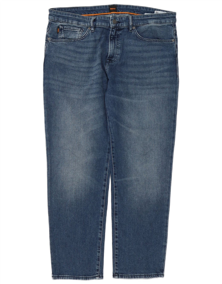 Hugo Boss Mens Regular Fit Straight Jeans W30 L30 Blue Cotton