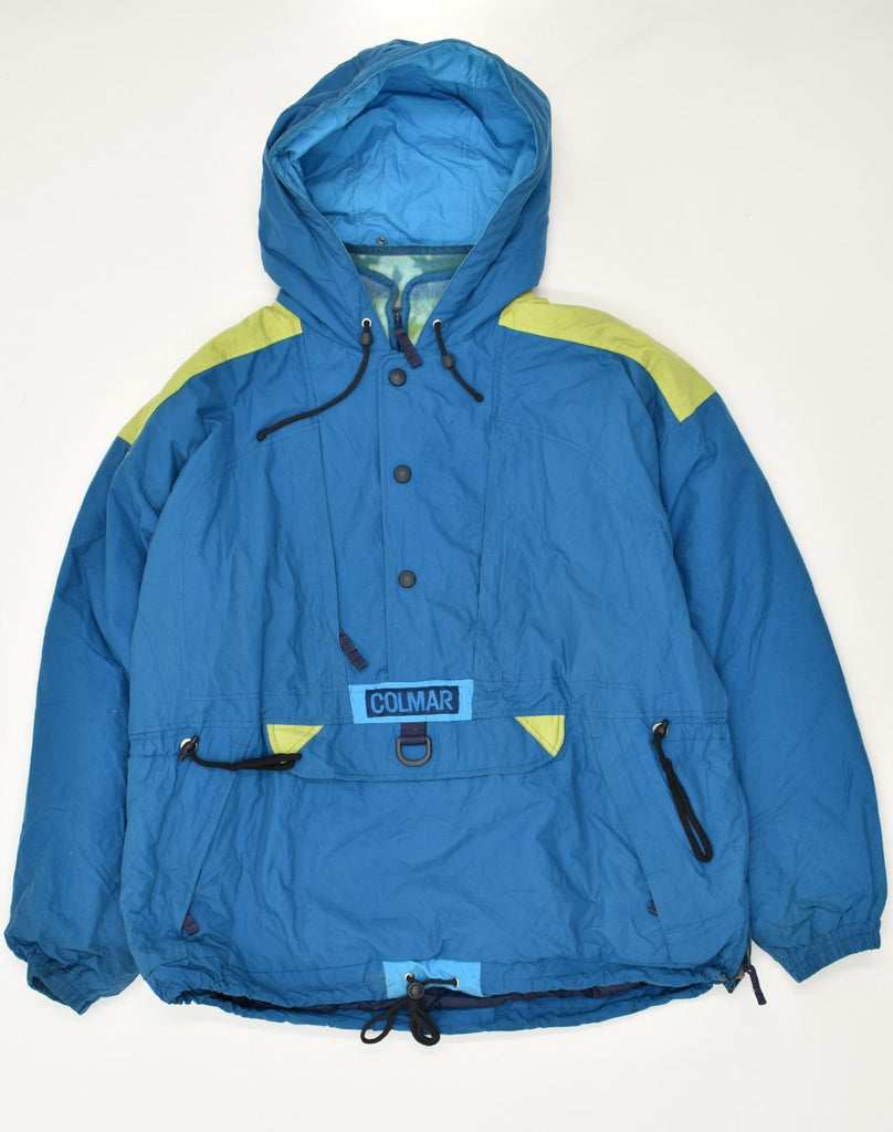 COLMAR Mens Hooded Anorak Jacket IT 52 Large Blue Polyester | Vintage Colmar | Thrift | Second-Hand Colmar | Used Clothing | Messina Hembry 