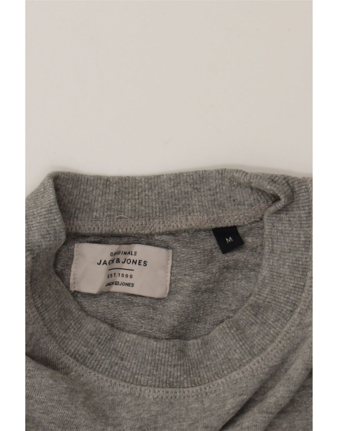 JACK & JONES Mens Graphic Sweatshirt Jumper Medium Grey Cotton Vintage Jack & Jones and Second-Hand Jack & Jones from Messina Hembry 