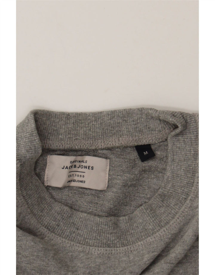 JACK & JONES Mens Graphic Sweatshirt Jumper Medium Grey Cotton Vintage Jack & Jones and Second-Hand Jack & Jones from Messina Hembry 